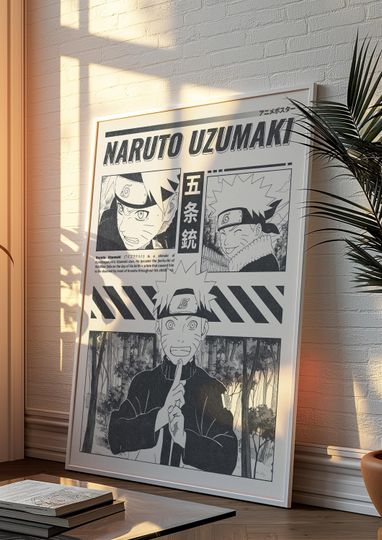 Narutoo Uzumaki Manga Poster, Anime Poster Wall Decor Print.