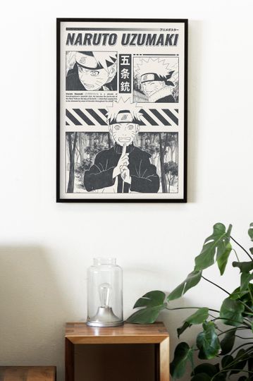 Narutoo Uzumaki Manga Poster, Anime Poster Wall Decor Print.