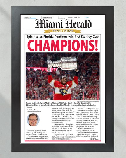 2024 Florida Panthers Stanley Cup 'CHAMPIONS!' (NO Framed) Poster