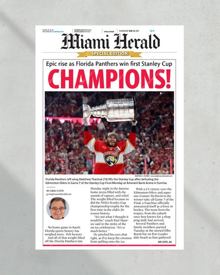 2024 Florida Panthers Stanley Cup 'CHAMPIONS!' (NO Framed) Poster