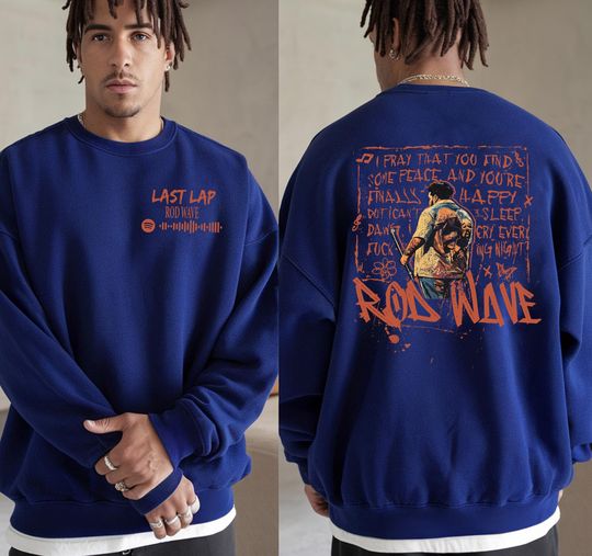 Vintage Rod Wave Tour Sweatshirt, Last Lap Tour Double Sided Sweatshirt