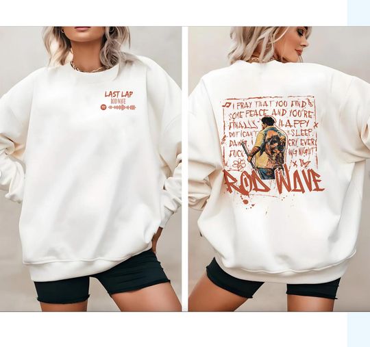 Vintage Rod Wave Tour Sweatshirt, Last Lap Tour Double Sided Sweatshirt