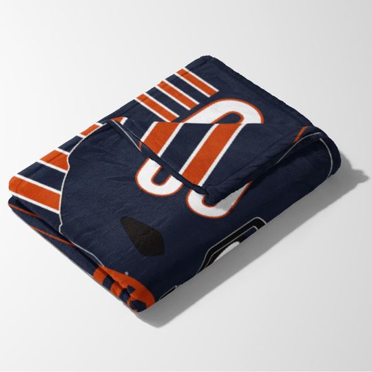 Chicago Football Personalized Blanket,Retro Chicago Bear Football Blanket , Chicago Bear Fan Gift