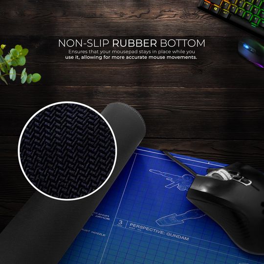 Gundam Blueprint Gaming Desk Mat - Mecha Design Mouse Pad, Perfect Gift for Robot Enthusiasts