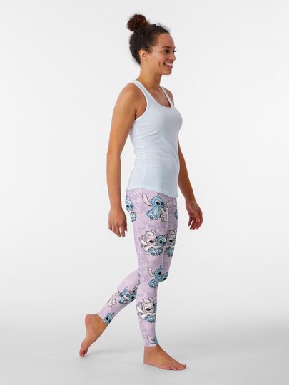 Lilo & Stitch Angel Watercolor  Leggings