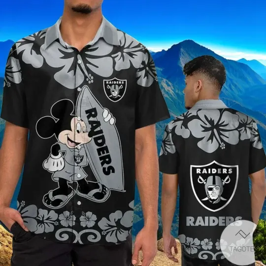 Las Vegas Raiders Mickey Mouse Hawaiian Shirt
