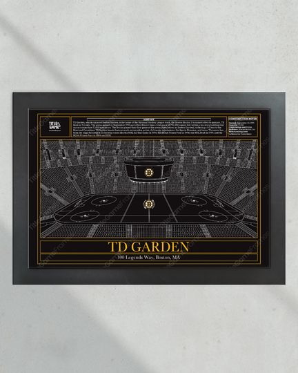 Boston Bruins TD Garden Hockey Stadium Blueprint (NO FRAMED)