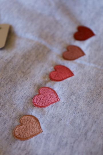 Dainty Ombr Hearts Embroidered Sweatshirt | Valentines Day Gift | Gift for Her | Embroidered Hearts | Vday Sweatshirt | Unisex