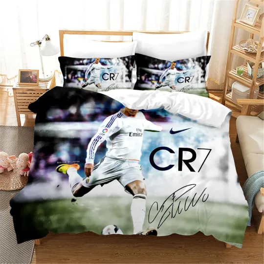 3D Cristiano Ronaldo Bedding Set, Gift For Fan