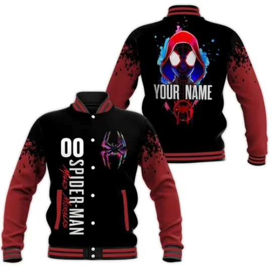 Personalized Spider-Man Miles Morales Baseball Jacket