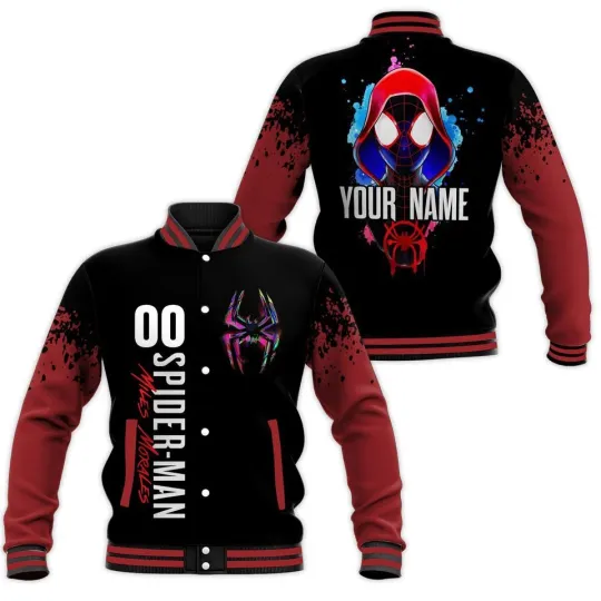 Personalized Spider-Man Miles Morales Baseball Jacket
