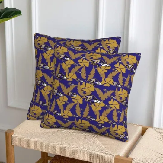 Baltimore Ravens Throw Pillow, Gift For Football Lover
