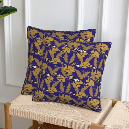 Baltimore Ravens Throw Pillow, Gift For Football Lover