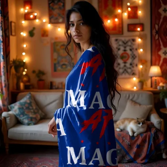 MAGA AF Donald Trump Cozy Comfort Velveteen Plush Blanket