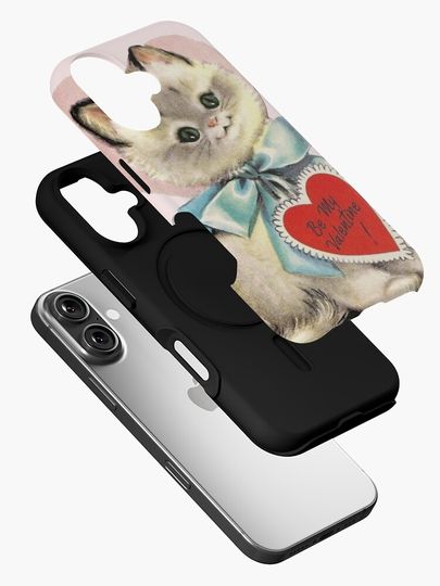 Kitten Vintage Valentine’s Day Card iPhone Case