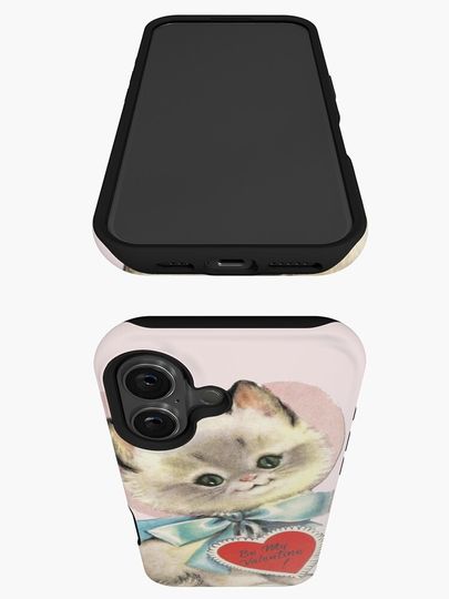 Kitten Vintage Valentine’s Day Card iPhone Case