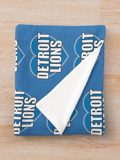 Detroit Lions Heart Throw Blanket
