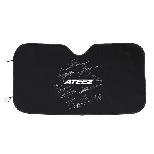 Ateez Logo & Signature Car Sun Shade | Kpop Car Sun Shade | Kpop Gift