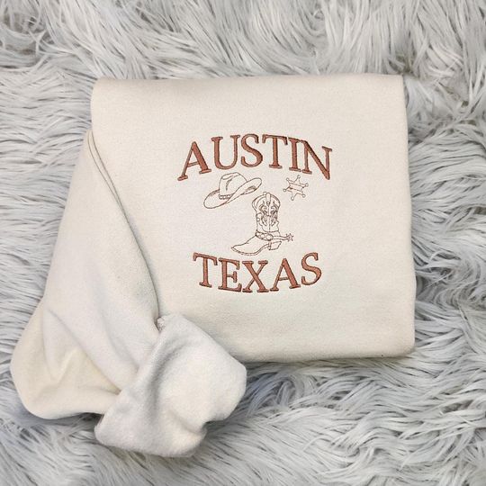 Austin Texas Embroidered Sweatshirt