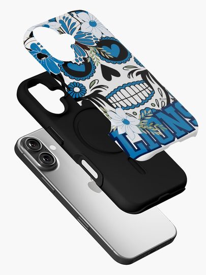 Detroit lions scull graphic iPhone Case