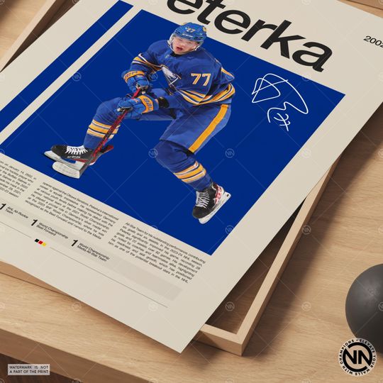 JJ Peterka Poster, Buffalo Sabres Poster, NHL Poster, Hockey Poster, Sports Poster
