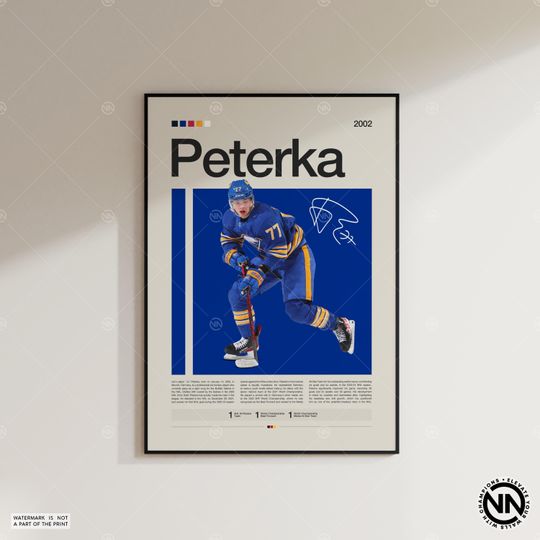 JJ Peterka Poster, Buffalo Sabres Poster, NHL Poster, Hockey Poster, Sports Poster