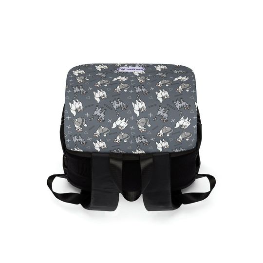 Gray & White Kitties Unisex Casual Shoulder Backpack, Cat Unisex Casual Shoulder Backpack