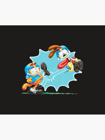 Garfield Kicking Odie Football  Throw Blanket