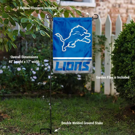 Detroit Lions Garden Flag and Yard Stand Included