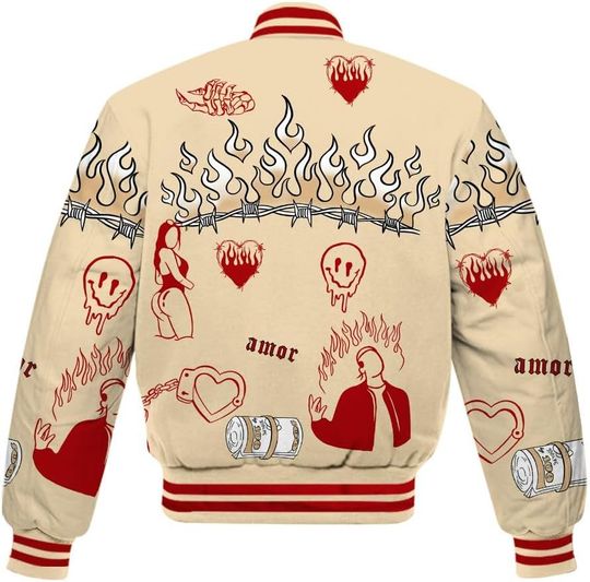 Dunkare Dunk Low Strawberry Waffle Varsity Jacket, Streetwear Varsity Jacket, Snake Trust No One All Over Print Baseball Varsity Jacket