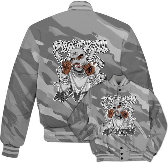 Dunkare Shirt To Match Retro Black Wolf Grey 12s Jacket, Streetwear Varsity Jacket, 12 Wolf Grey Shirt, Sneakerz Girlz Colored Baseball Varsity Jacket