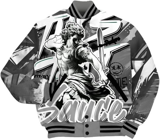 Dunkare Shirt To Match Retro Black Wolf Grey 12s Jacket, Streetwear Varsity Jacket, 12 Wolf Grey Shirt, Get Moneys Season Banknote Varsity Jacket