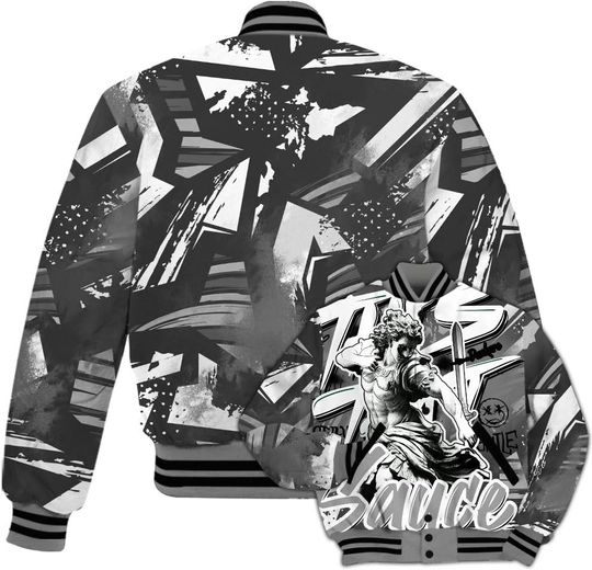 Dunkare Shirt To Match Retro Black Wolf Grey 12s Jacket, Streetwear Varsity Jacket, 12 Wolf Grey Shirt, Get Moneys Season Banknote Varsity Jacket