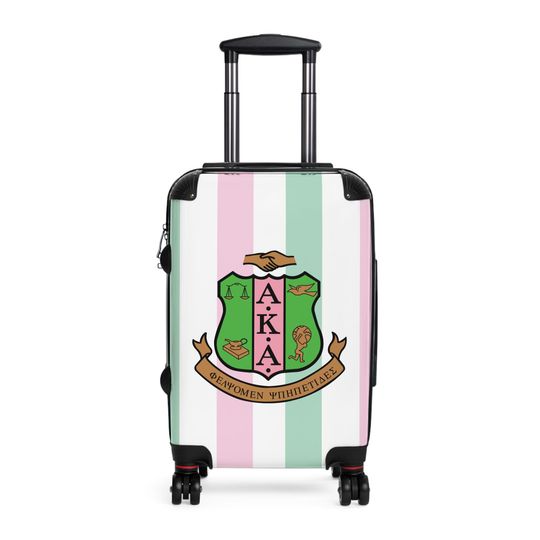 White Alpha Kappa Alpha Inspired Suitcases
