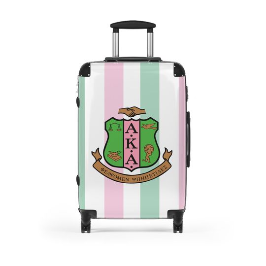 White Alpha Kappa Alpha Inspired Suitcases