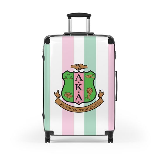 White Alpha Kappa Alpha Inspired Suitcases