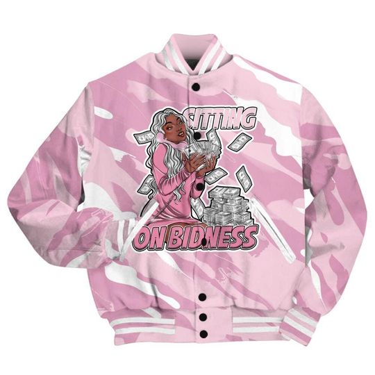Orchid 4s Varsity Jacket, Streetwear Varsity Jacket, Bidness Colored Varsity Jackets
