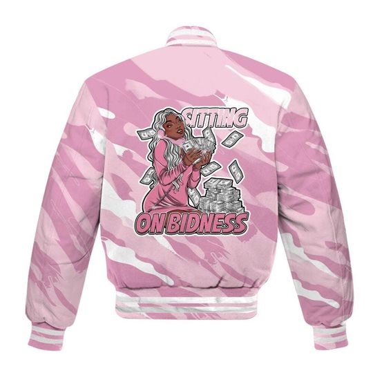 Orchid 4s Varsity Jacket, Streetwear Varsity Jacket, Bidness Colored Varsity Jackets