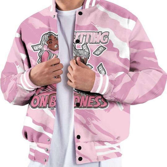 Orchid 4s Varsity Jacket, Streetwear Varsity Jacket, Bidness Colored Varsity Jackets