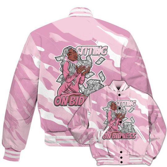 Orchid 4s Varsity Jacket, Streetwear Varsity Jacket, Bidness Colored Varsity Jackets
