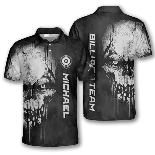 Personalized 3D Billiard Balls Skull Pool Shirts Customized For Unisex Fans