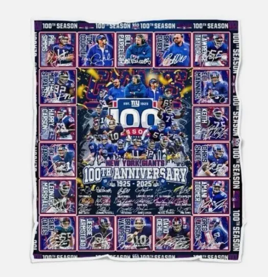 New York Giants 100th Anniversary 1925 2025 Blanket