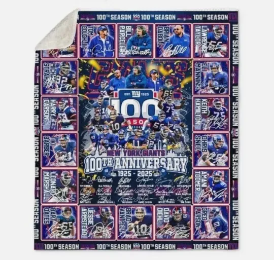 New York Giants 100th Anniversary 1925 2025 Blanket