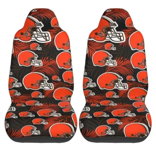 2pcs Cleveland Browns Elastic Car Seat Covers Printed Seat Cover Universal