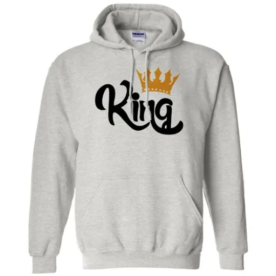 KING QUEEN Hoodie Matching Couple Valentines Day Gift