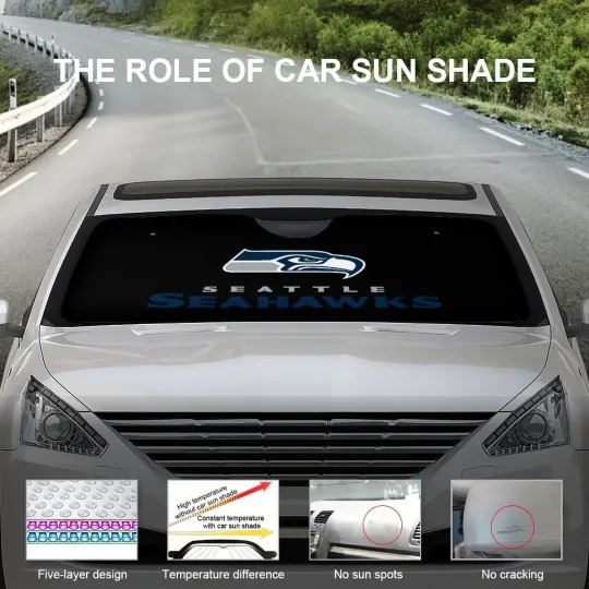 Seattle Seahawks Car Windshield Sunshade Car Accessories Car Sunshade Heatproof