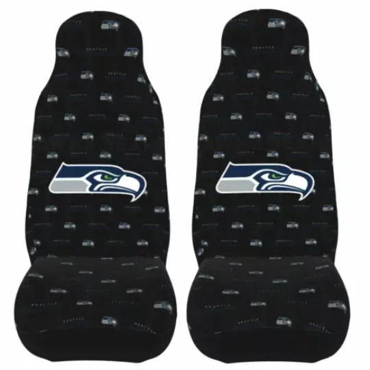 2pcs Car Seat Covers Universal Seattle Seahawks Car Front Rear Protectors