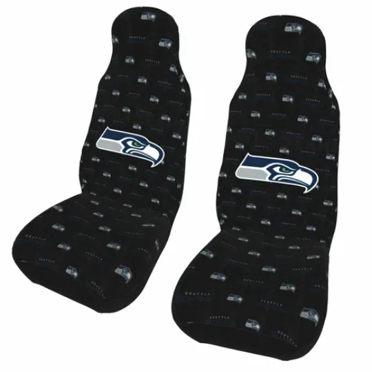 2pcs Car Seat Covers Universal Seattle Seahawks Car Front Rear Protectors