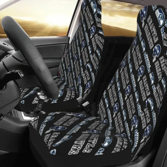 2pcs Car Seat Covers Universal Seattle Seahawks Car Front Rear Protectors