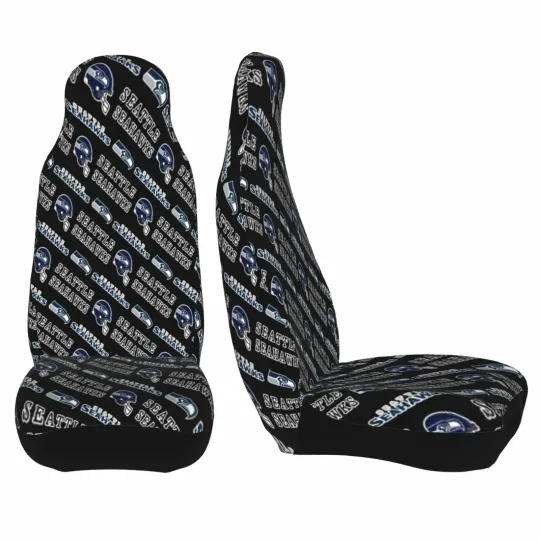 2pcs Car Seat Covers Universal Seattle Seahawks Car Front Rear Protectors